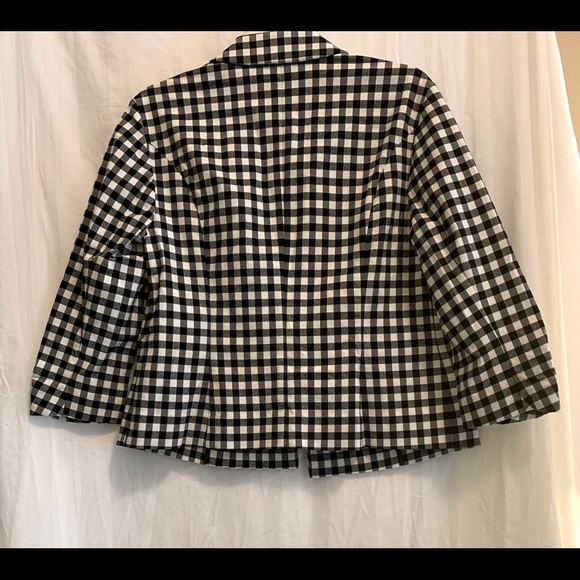 INC Women’s Black and White Gingham Blazer Jacket LP - Picture 8 of 9